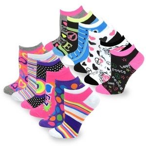 TeeHee No Show Fashion Socks 12 Pack